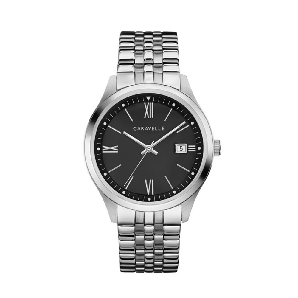 Bulova Caravelle Silver and Black Men's Watch